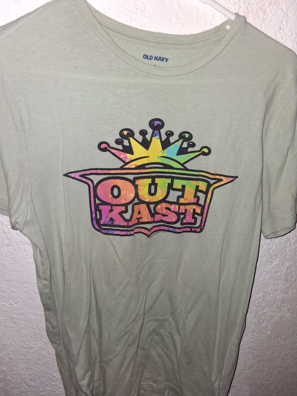 Old Navy Light Green Kids OutKast Rainbow Crown Graphic Tee
